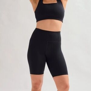 Girlfriend Collective NEW Women's M Black High Rise Compressive Bike Yoga Shorts